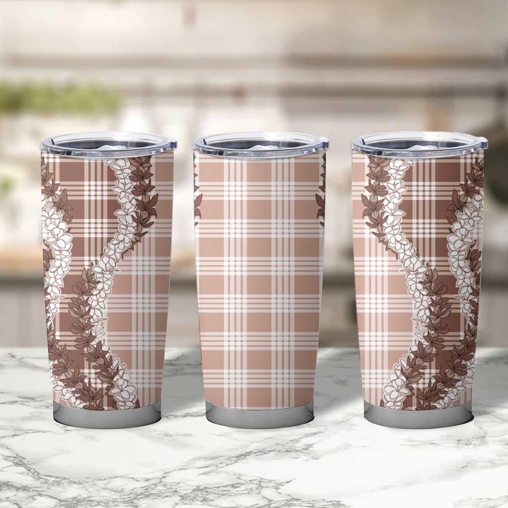 Beige Hawaii Palaka Tumbler Cup Hawaiian Honohono Lei LT05 - Polynesian Pride