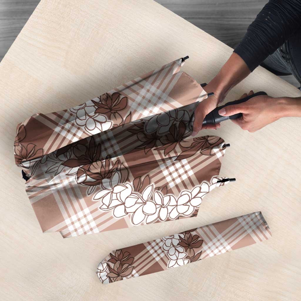 Beige Hawaii Palaka Umbrella Hawaiian Honohono Lei LT05 - Polynesian Pride