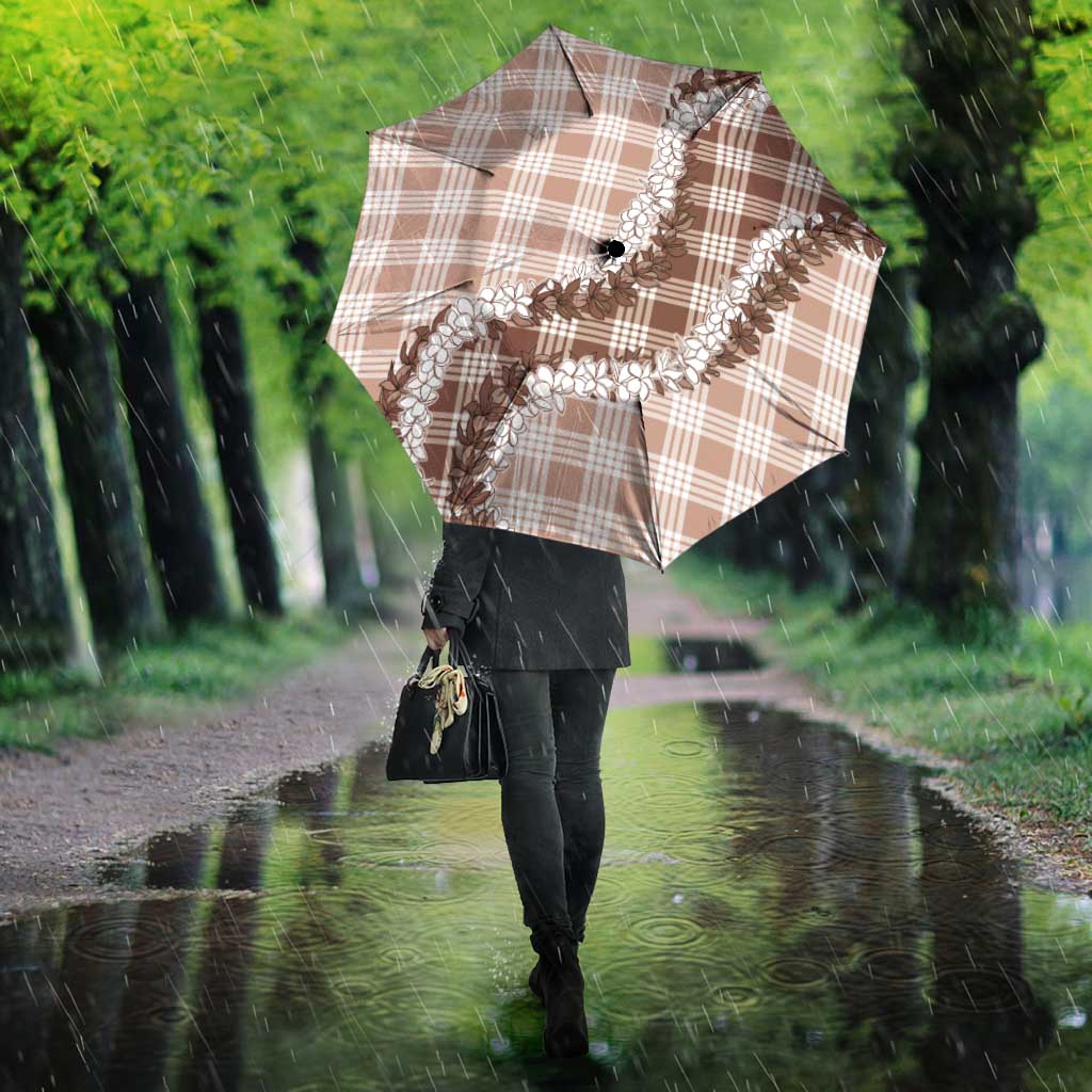 Beige Hawaii Palaka Umbrella Hawaiian Honohono Lei LT05 - Polynesian Pride