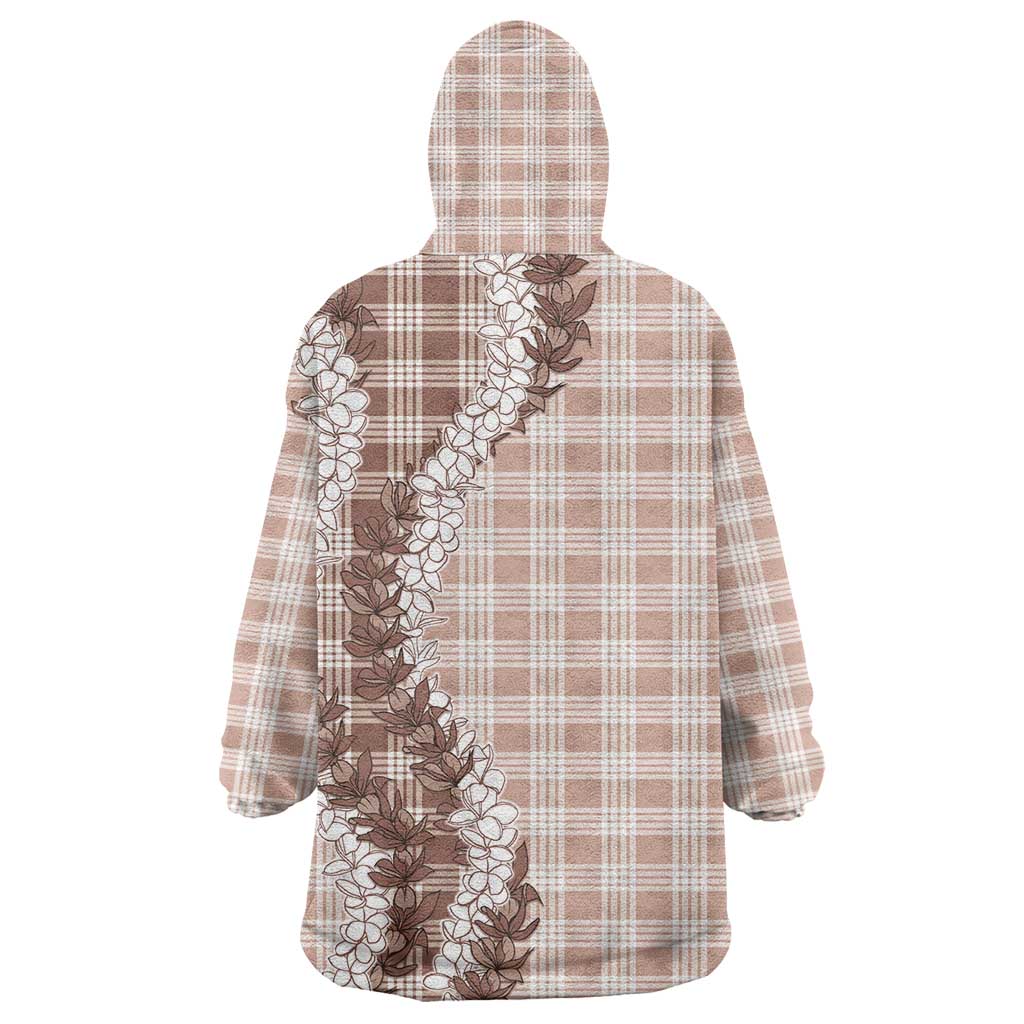 Beige Hawaii Palaka Wearable Blanket Hoodie Hawaiian Honohono Lei LT05 - Polynesian Pride