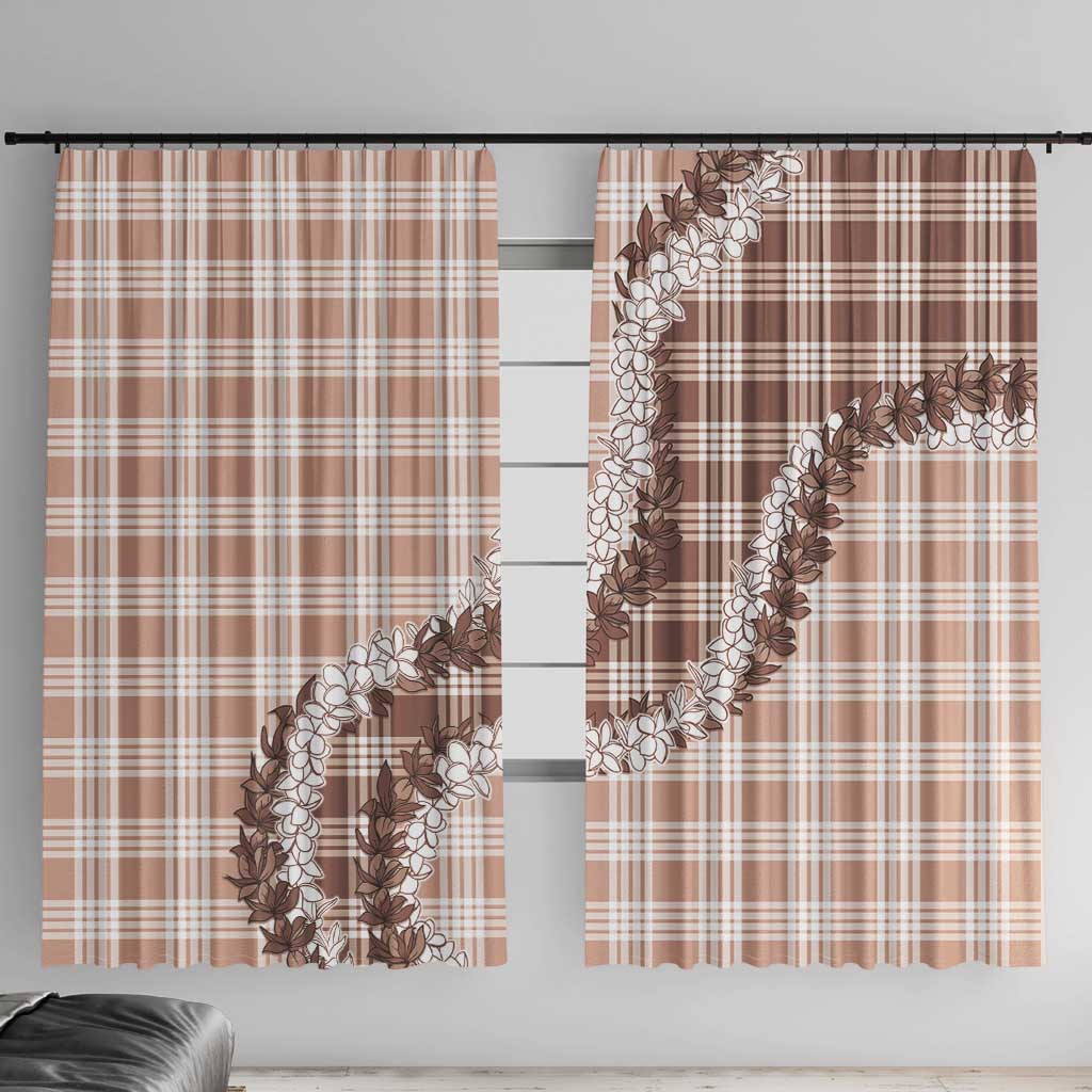 Beige Hawaii Palaka Window Curtain Hawaiian Honohono Lei LT05 With Hooks Beige - Polynesian Pride