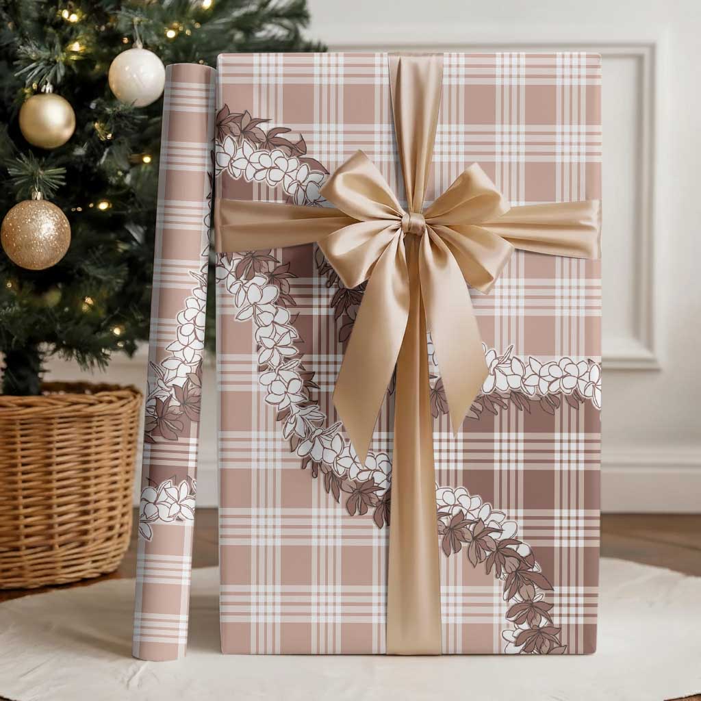 Beige Hawaii Palaka Wrapping Paper Hawaiian Honohono Lei LT05 - Polynesian Pride
