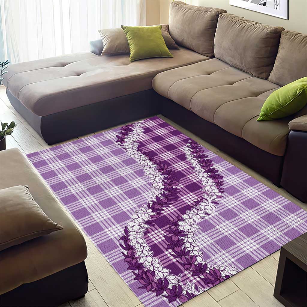 Violet Hawaii Palaka Area Rug Hawaiian Honohono Lei