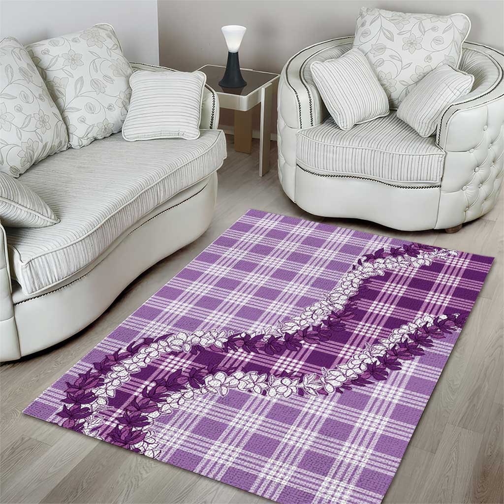 Violet Hawaii Palaka Area Rug Hawaiian Honohono Lei
