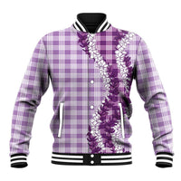 Violet Hawaii Palaka Baseball Jacket Hawaiian Honohono Lei LT05 Unisex Violet - Polynesian Pride