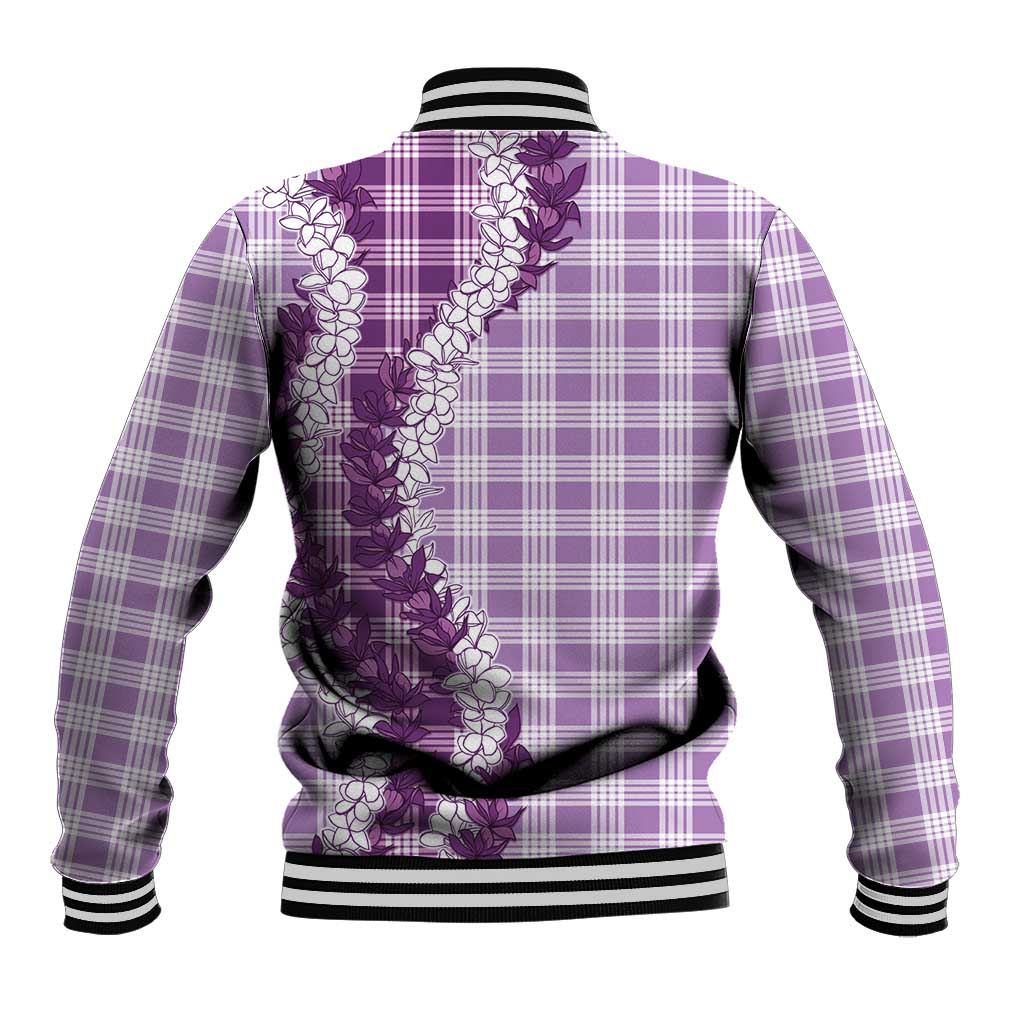 Violet Hawaii Palaka Baseball Jacket Hawaiian Honohono Lei LT05 - Polynesian Pride