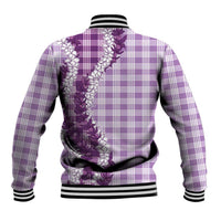 Violet Hawaii Palaka Baseball Jacket Hawaiian Honohono Lei LT05 - Polynesian Pride
