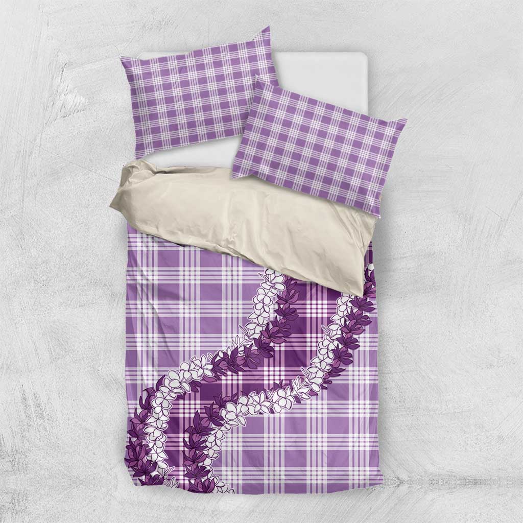 Violet Hawaii Palaka Bedding Set Hawaiian Honohono Lei LT05 US Twin 172cm x 218cm Violet - Polynesian Pride