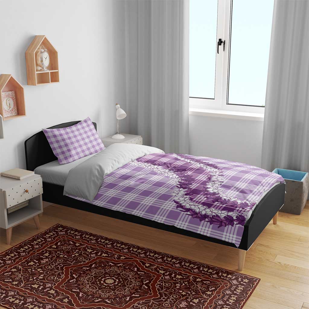 Violet Hawaii Palaka Bedding Set Hawaiian Honohono Lei LT05 - Polynesian Pride