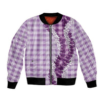 Violet Hawaii Palaka Bomber Jacket Hawaiian Honohono Lei LT05 Unisex Violet - Polynesian Pride