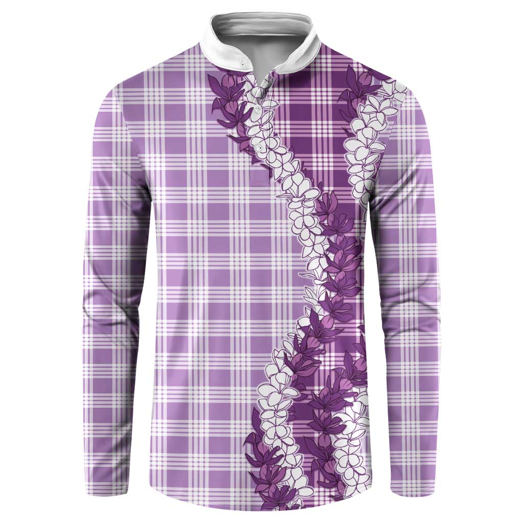 Violet Hawaii Palaka Button Sweatshirt Hawaiian Honohono Lei LT05 Violet - Polynesian Pride