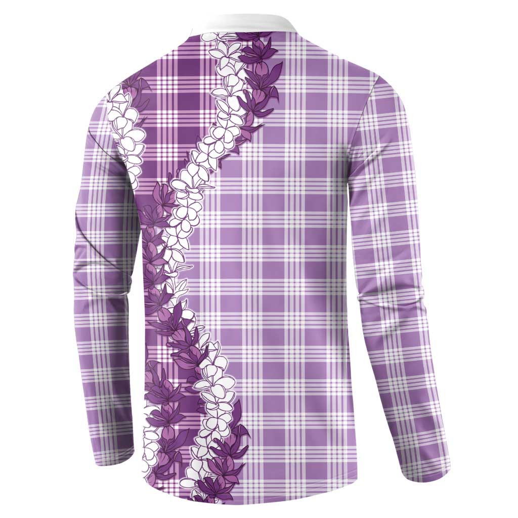 Violet Hawaii Palaka Button Sweatshirt Hawaiian Honohono Lei LT05 - Polynesian Pride