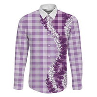 Violet Hawaii Palaka Family Matching Tank Maxi Dress and Hawaiian Shirt Hawaiian Honohono Lei
