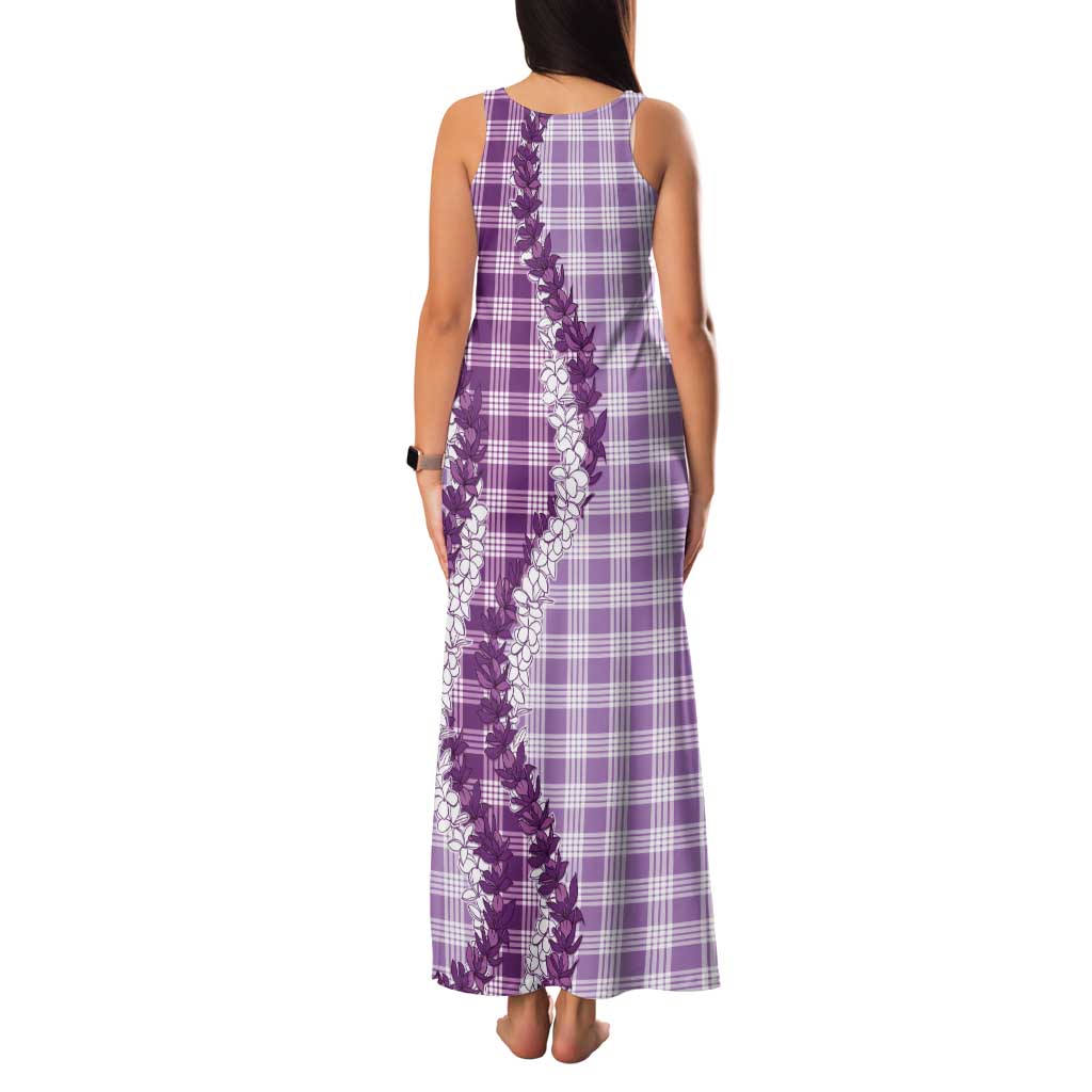 Violet Hawaii Palaka Family Matching Tank Maxi Dress and Hawaiian Shirt Hawaiian Honohono Lei