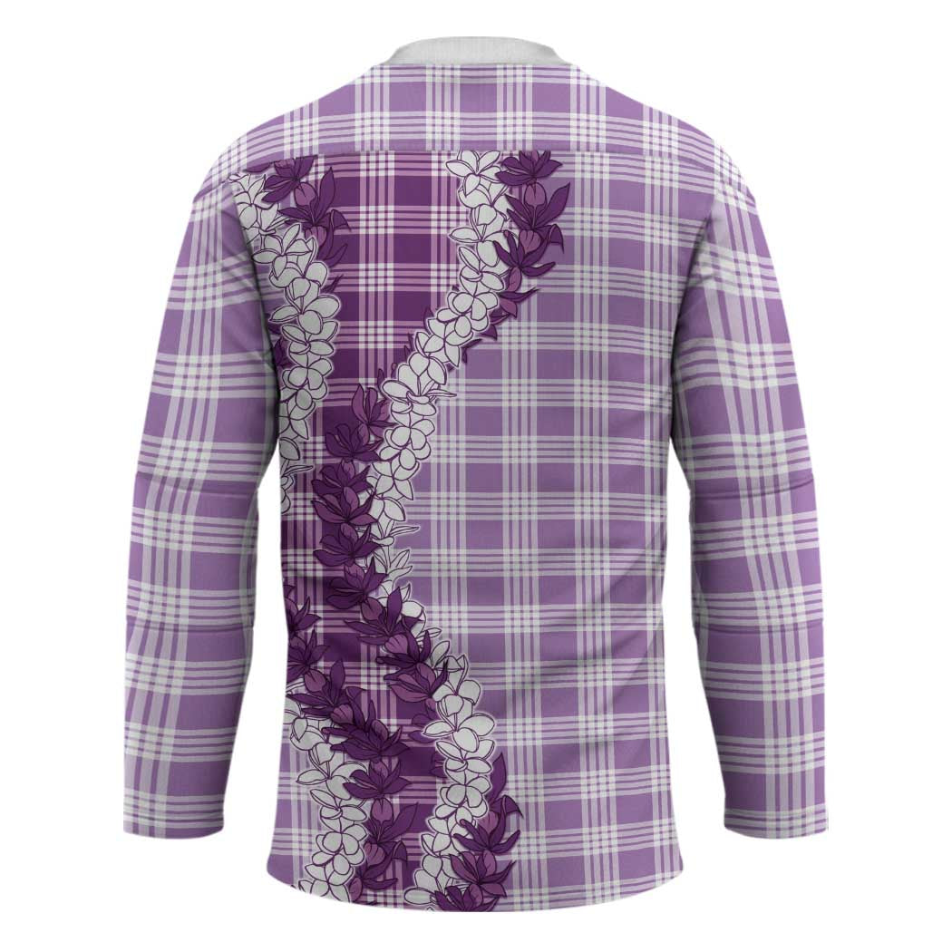 Violet Hawaii Palaka Hockey Jersey Hawaiian Honohono Lei LT05 - Polynesian Pride