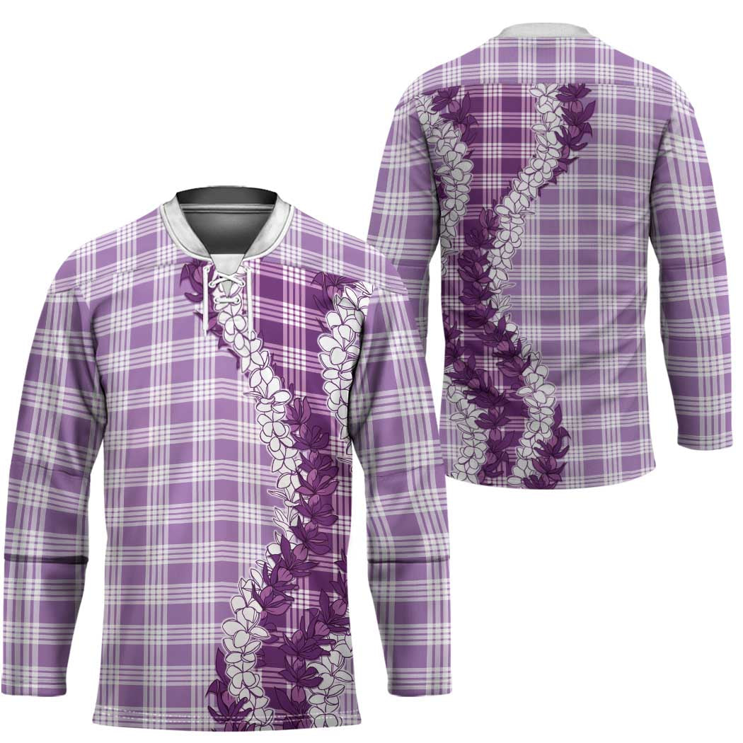 Violet Hawaii Palaka Hockey Jersey Hawaiian Honohono Lei LT05 - Polynesian Pride