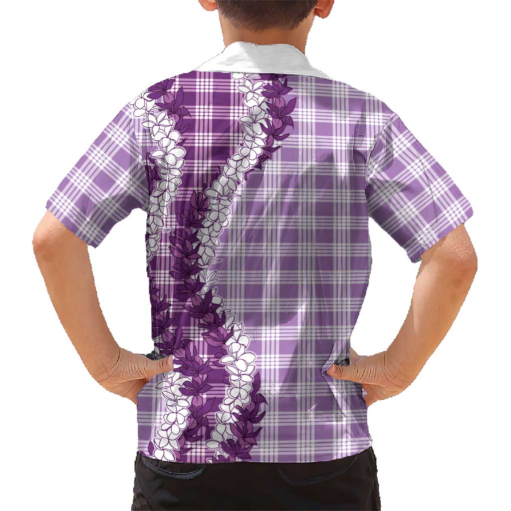 Violet Hawaii Palaka Kid Hawaiian Shirt Hawaiian Honohono Lei LT05 - Polynesian Pride