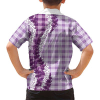 Violet Hawaii Palaka Kid Hawaiian Shirt Hawaiian Honohono Lei LT05 - Polynesian Pride