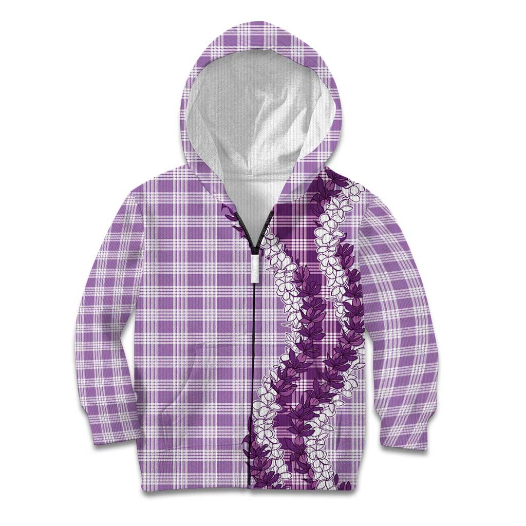 Violet Hawaii Palaka Kid Hoodie Hawaiian Honohono Lei LT05 Zip Hoodie Violet - Polynesian Pride