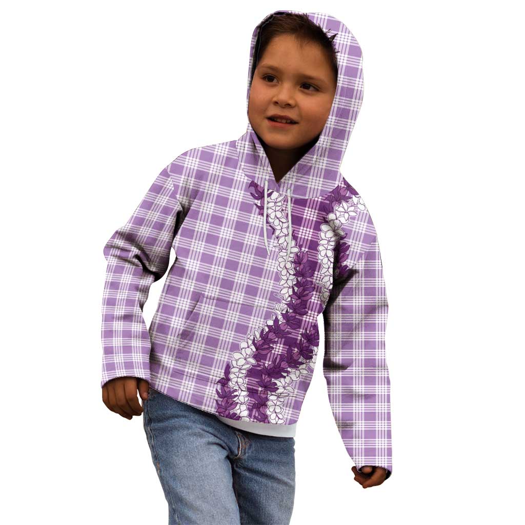 Violet Hawaii Palaka Kid Hoodie Hawaiian Honohono Lei LT05 - Polynesian Pride