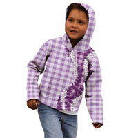 Violet Hawaii Palaka Kid Hoodie Hawaiian Honohono Lei LT05 - Polynesian Pride