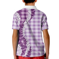 Violet Hawaii Palaka Kid Polo Shirt Hawaiian Honohono Lei