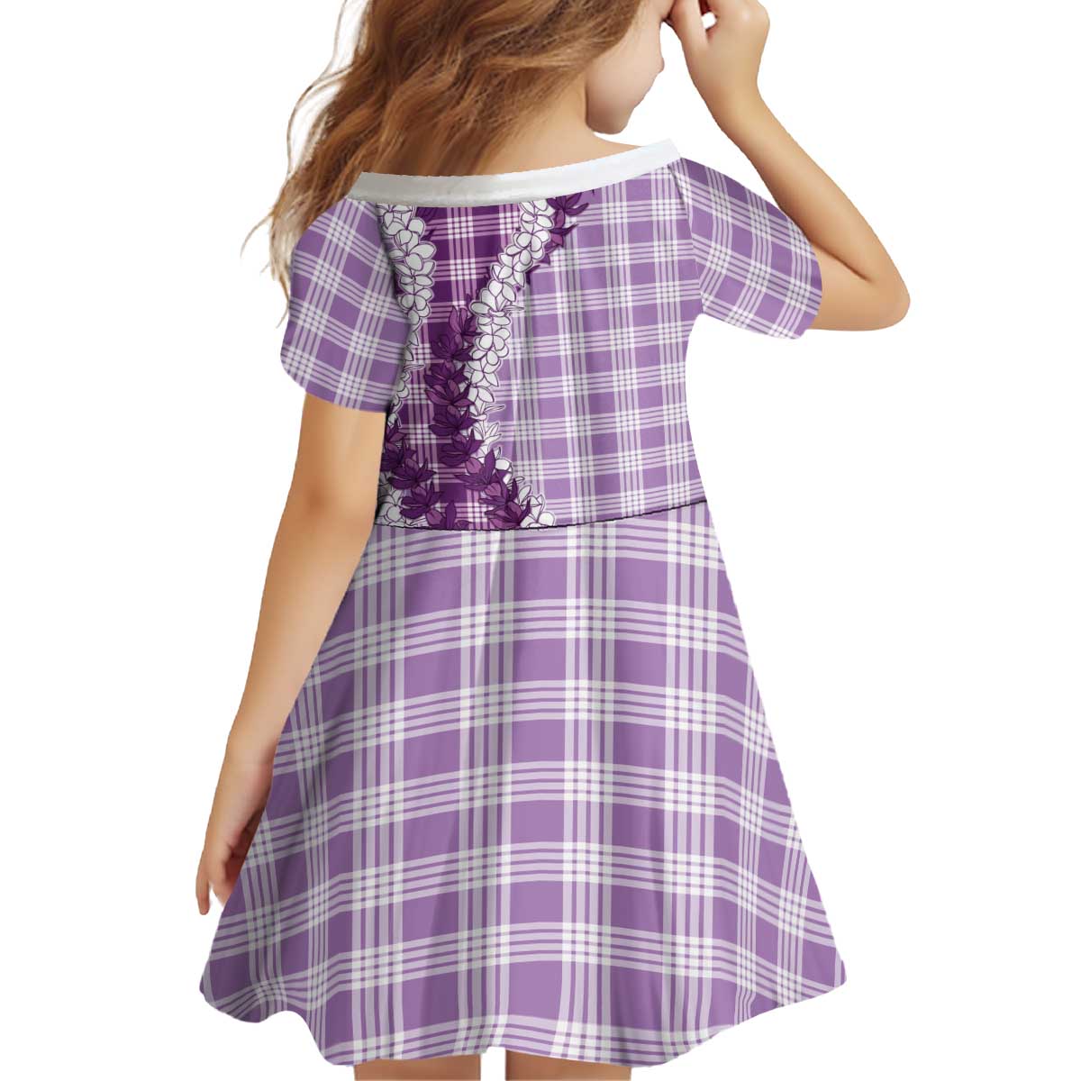 Violet Hawaii Palaka Kid Short Sleeve Dress Hawaiian Honohono Lei LT05 - Polynesian Pride