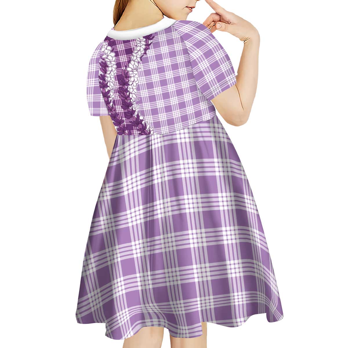 Violet Hawaii Palaka Kid Short Sleeve Dress Hawaiian Honohono Lei LT05 - Polynesian Pride