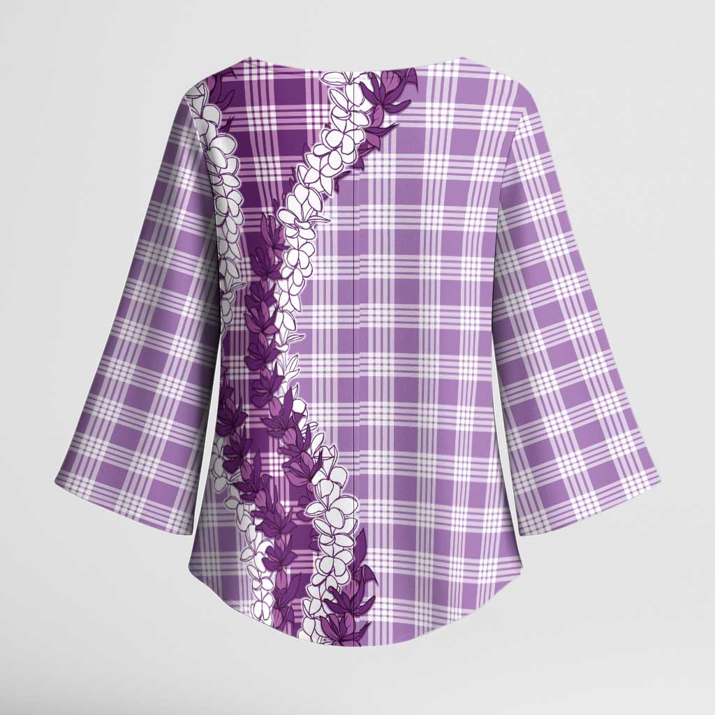 Violet Hawaii Palaka Kimono Sleeve Blouse Hawaiian Honohono Lei LT05 - Polynesian Pride