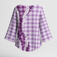 Violet Hawaii Palaka Kimono Sleeve Blouse Hawaiian Honohono Lei LT05 - Polynesian Pride