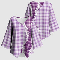 Violet Hawaii Palaka Kimono Sleeve Blouse Hawaiian Honohono Lei LT05 - Polynesian Pride