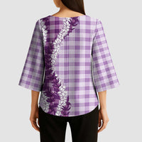 Violet Hawaii Palaka Kimono Sleeve Blouse Hawaiian Honohono Lei LT05 - Polynesian Pride