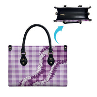 Violet Hawaii Palaka Leather Bag Hawaiian Honohono Lei LT05 - Polynesian Pride