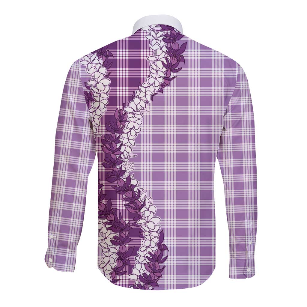Violet Hawaii Palaka Long Sleeve Button Shirt Hawaiian Honohono Lei LT05 - Polynesian Pride