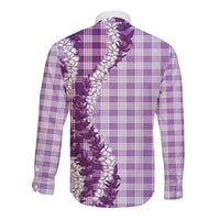 Violet Hawaii Palaka Long Sleeve Button Shirt Hawaiian Honohono Lei LT05 - Polynesian Pride