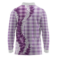 Violet Hawaii Palaka Long Sleeve Polo Shirt Hawaiian Honohono Lei LT05 - Polynesian Pride