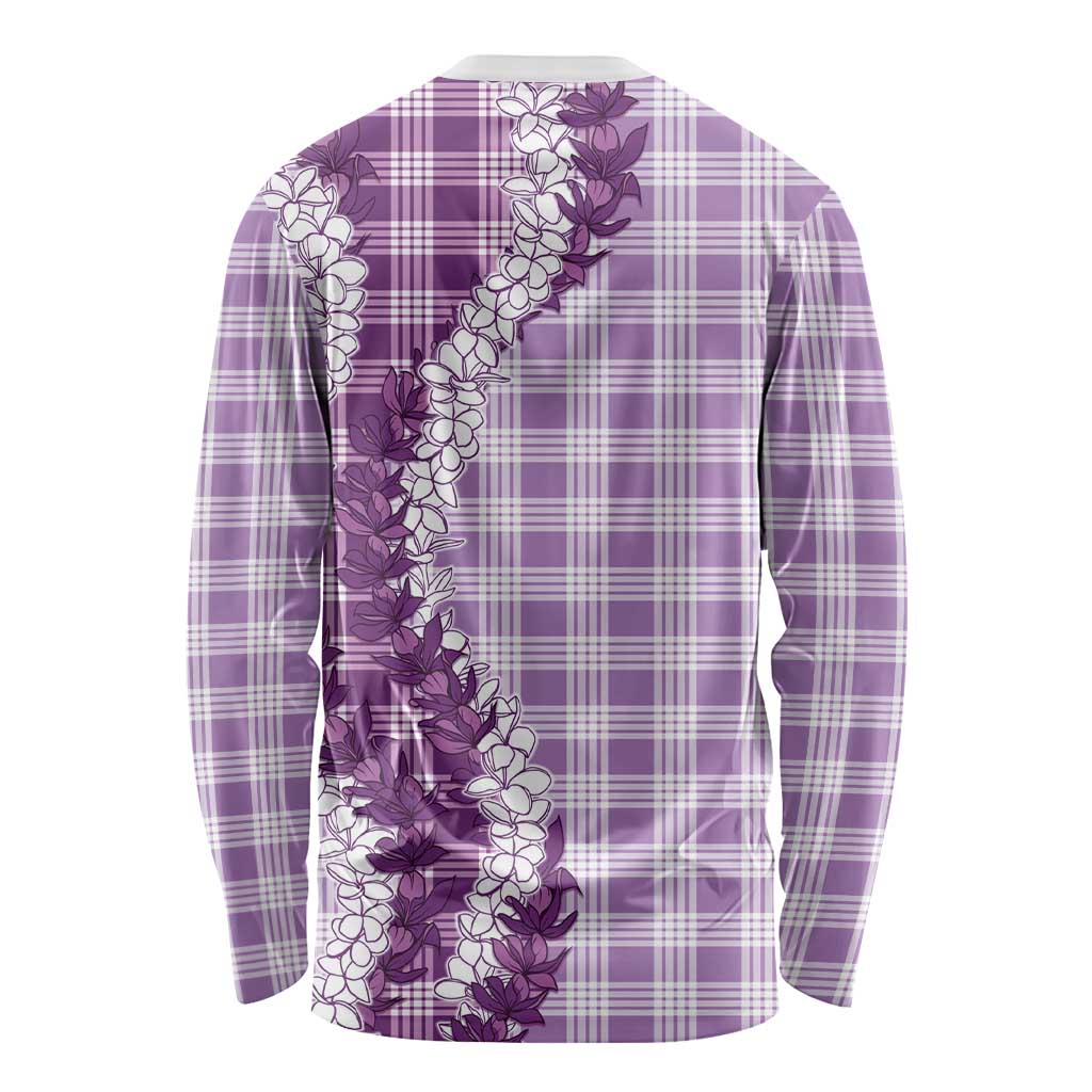Violet Hawaii Palaka Long Sleeve Shirt Hawaiian Honohono Lei LT05 - Polynesian Pride