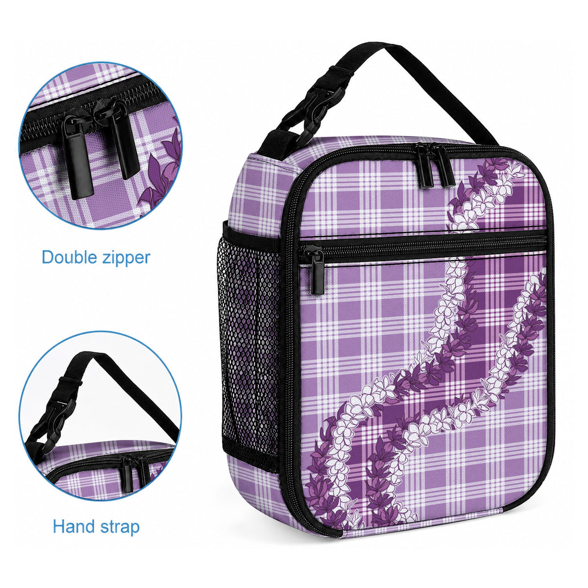 Violet Hawaii Palaka Lunch Bag Hawaiian Honohono Lei LT05 - Polynesian Pride