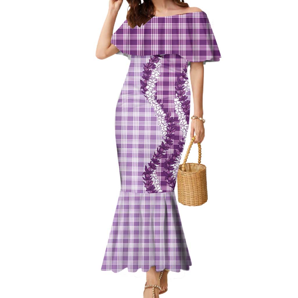 Violet Hawaii Palaka Mermaid Dress Hawaiian Honohono Lei LT05 Women Violet - Polynesian Pride