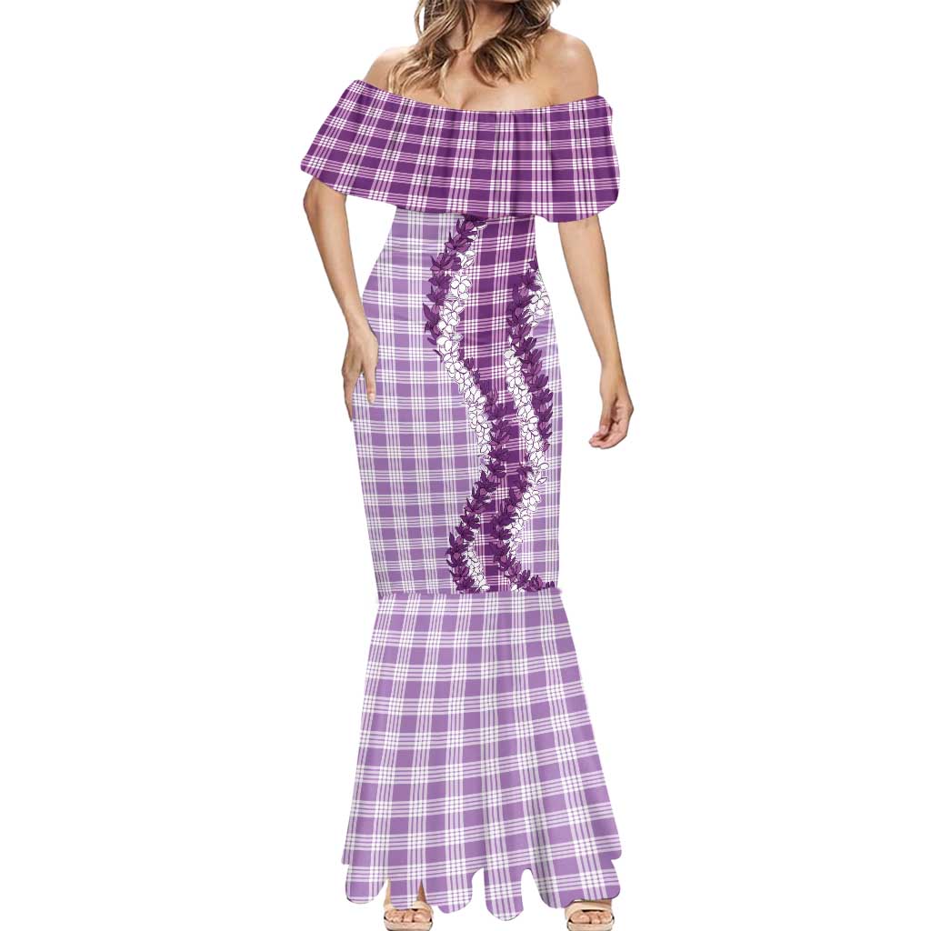 Violet Hawaii Palaka Mermaid Dress Hawaiian Honohono Lei LT05 - Polynesian Pride