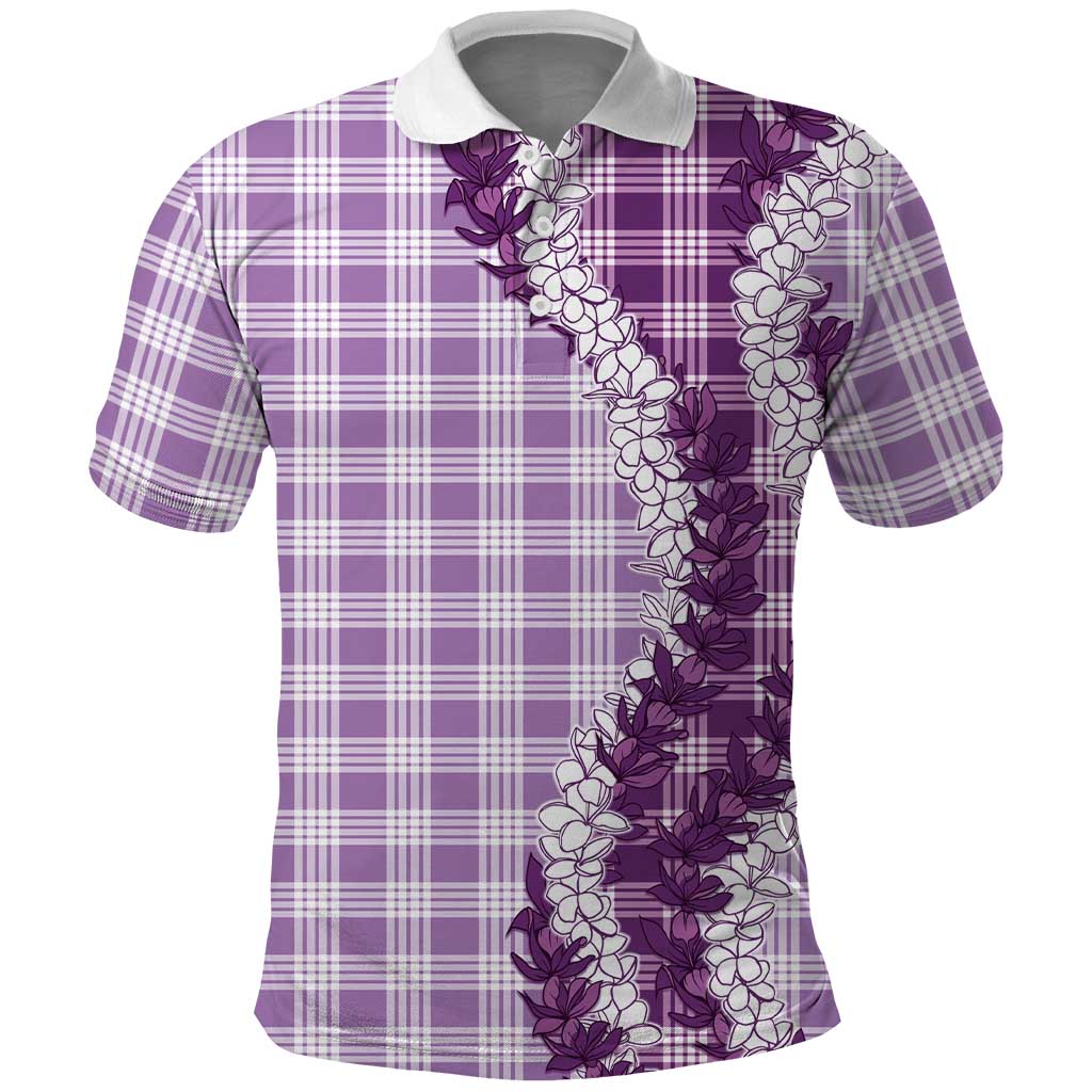 Violet Hawaii Palaka Polo Shirt Hawaiian Honohono Lei LT05 Violet - Polynesian Pride
