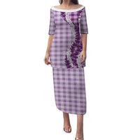 Violet Hawaii Palaka Puletasi Hawaiian Honohono Lei LT05 Long Dress Violet - Polynesian Pride