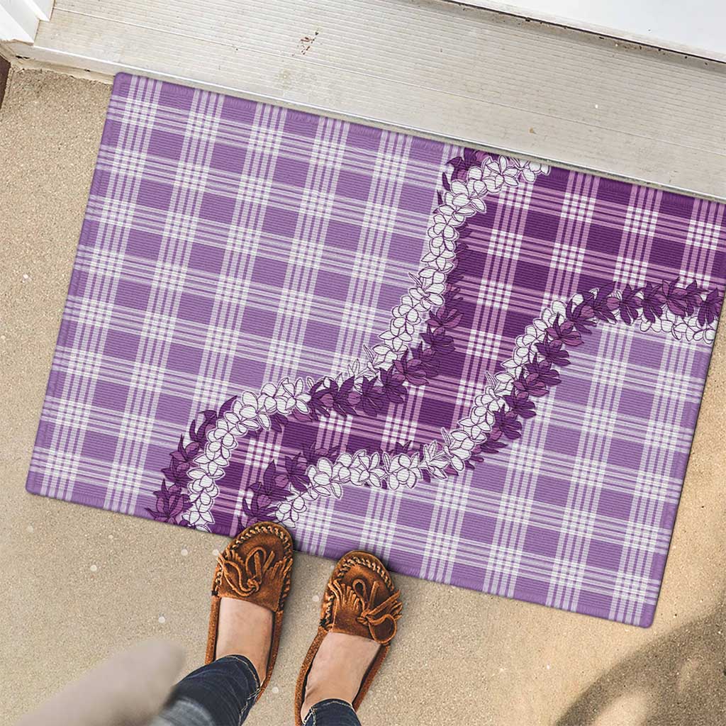 Violet Hawaii Palaka Rubber Doormat Hawaiian Honohono Lei LT05 - Polynesian Pride
