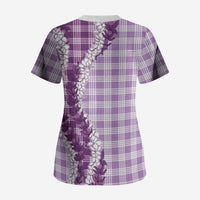 Violet Hawaii Palaka Scrub Top Hawaiian Honohono Lei LT05 - Polynesian Pride