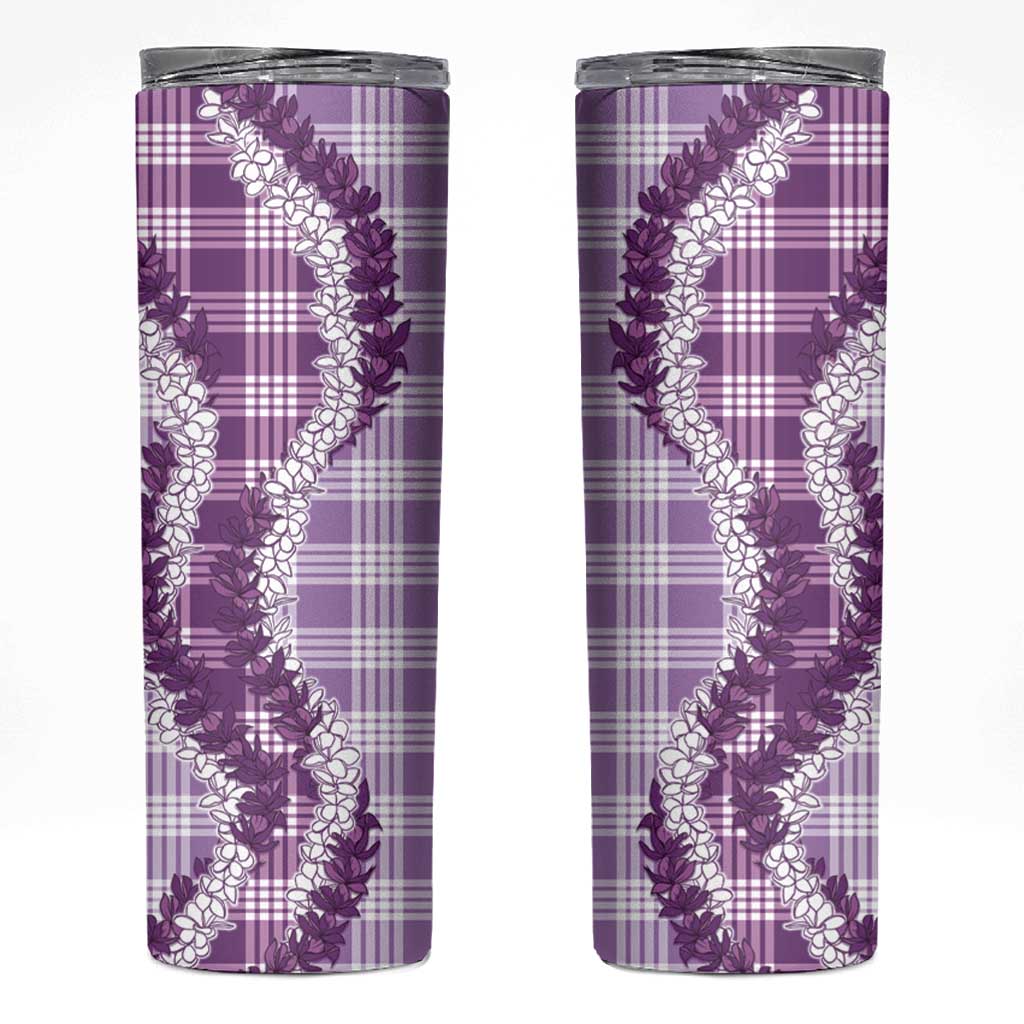 Violet Hawaii Palaka Skinny Tumbler Hawaiian Honohono Lei LT05 Violet - Polynesian Pride