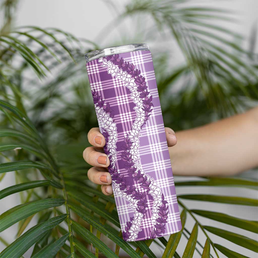 Violet Hawaii Palaka Skinny Tumbler Hawaiian Honohono Lei LT05 - Polynesian Pride