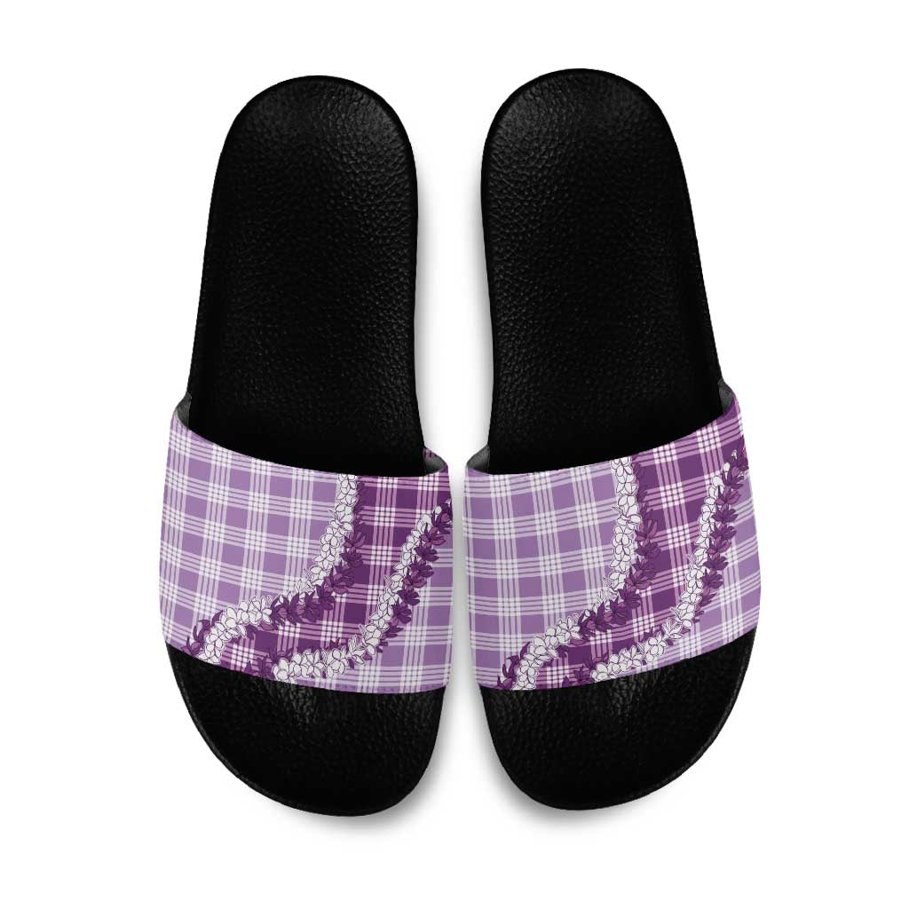 Violet Hawaii Palaka Slide Sandals Hawaiian Honohono Lei LT05 Violet - Polynesian Pride