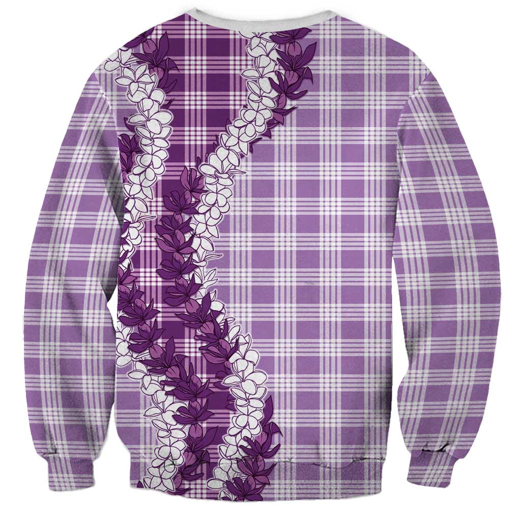 Violet Hawaii Palaka Sweatshirt Hawaiian Honohono Lei LT05 - Polynesian Pride