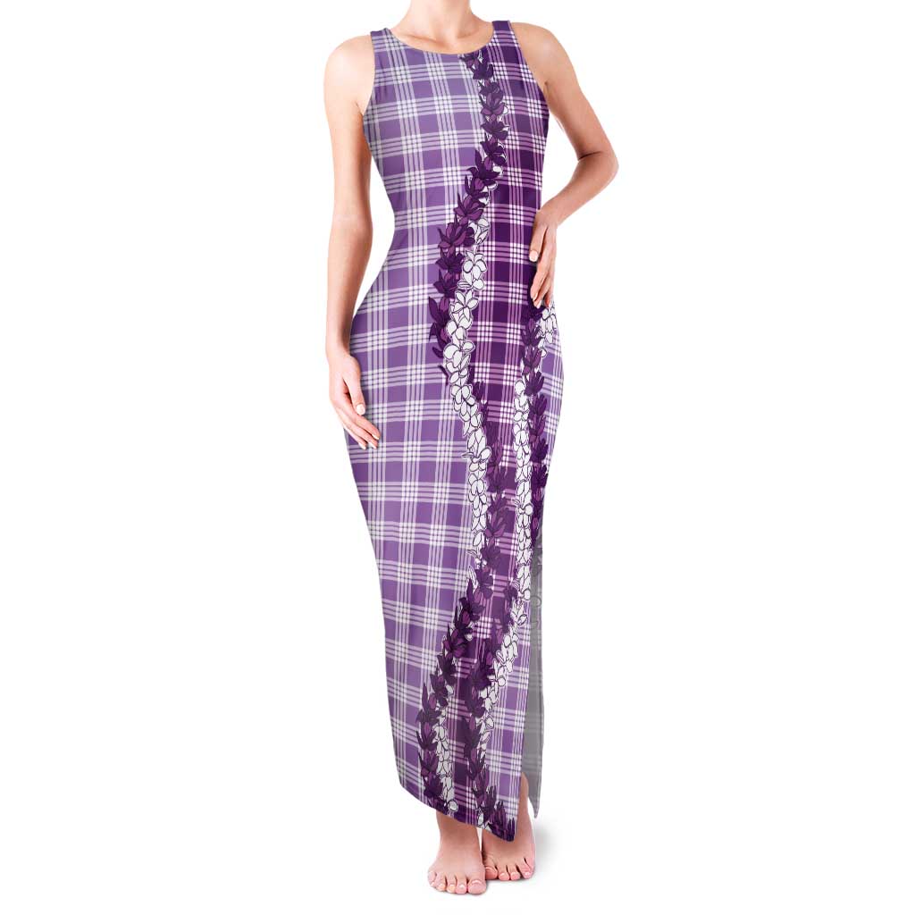 Violet Hawaii Palaka Tank Maxi Dress Hawaiian Honohono Lei LT05 Women Violet - Polynesian Pride