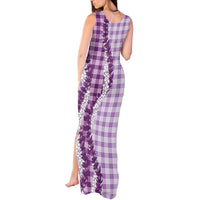 Violet Hawaii Palaka Tank Maxi Dress Hawaiian Honohono Lei LT05 - Polynesian Pride